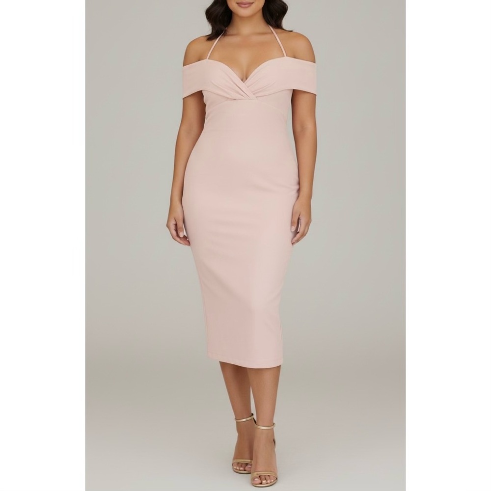 Nookie Athena Midi Dress in Blush Small NWT